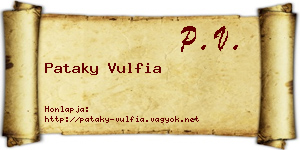 Pataky Vulfia névjegykártya